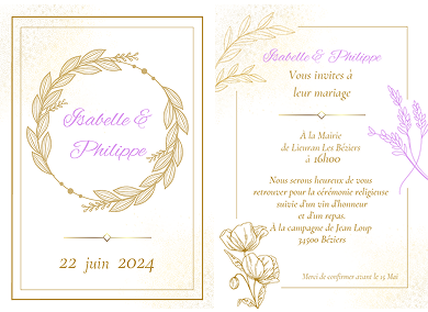 Faire-part de mariage